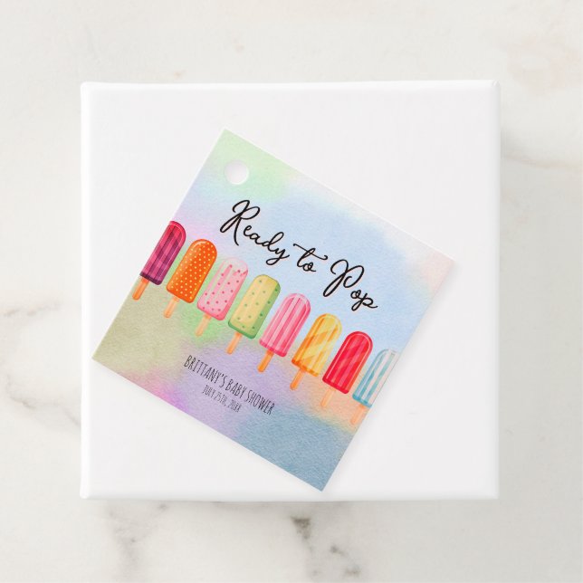 Redo till popup Cute Popsicles Baby Shower Gåvor Etiketter (På plats)