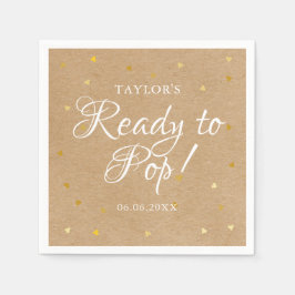 Redo till popup Guld Hearts-konfetti babyskor Pappersservett