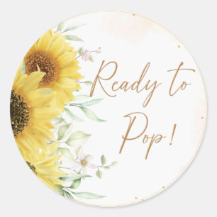 Redo till popup Modern Watercolor Blommigt Baby Sh Runt Klistermärke