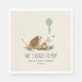 Redo till popup-svampar Hedgehog Baby Shower Pappersservett