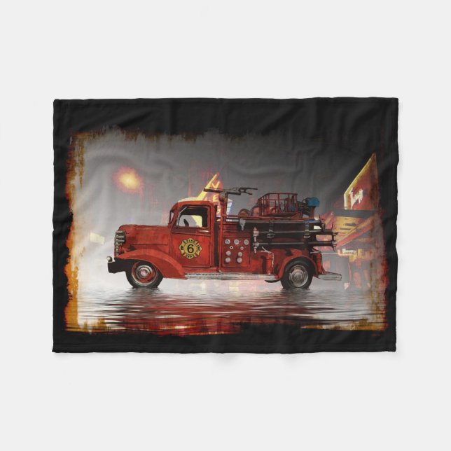 Redo till Roll i Vegas-Fire Lastbil Fleece Blanket (Framsidan (Horisontell))