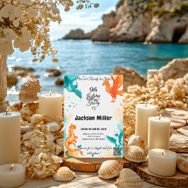 Redo till Shine 9:e födelsedag turkos och Marigold Inbjudningar