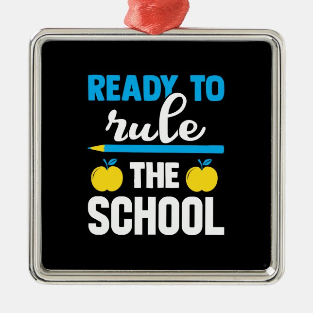 Redo till skolregeln julgransprydnad metall (Framsidan)