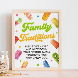 Redo till spel om familjetraditioner för barnvisni poster