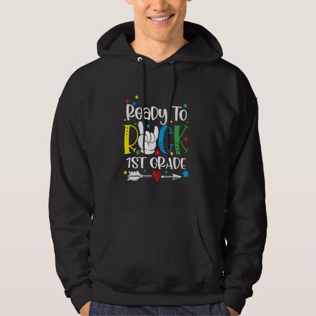 Redo till Sten 1:a Klass Back to school Student Hoodie (Framsida)