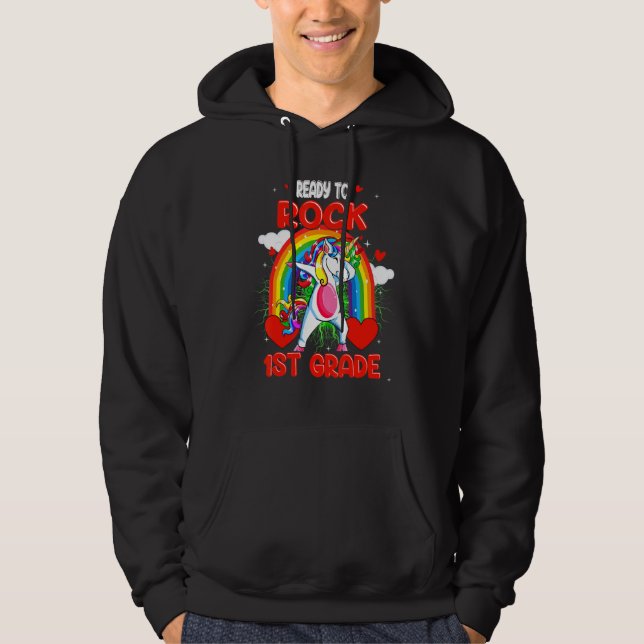 Redo till Sten 1:a Klass-dabbhögen Unicorn tillbak Hoodie (Framsida)