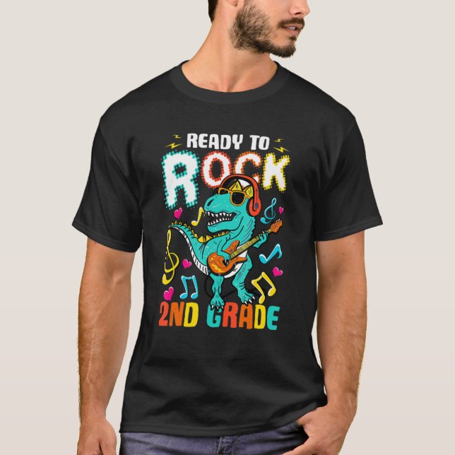 Redo till Sten 2:a Klass Dinosaur Back to school B T Shirt (Framsida)