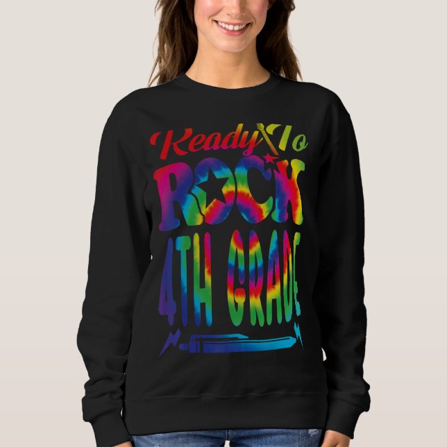 Redo till Sten 4:e Klass Back to school Tie Dye T Shirt (Framsida)