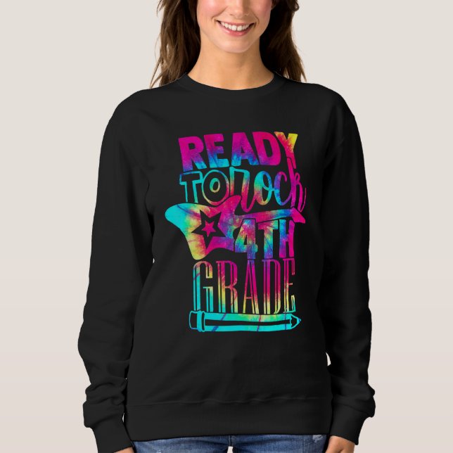 Redo till Sten 4:e Klass Back to school Tie Dye Te T Shirt (Framsida)