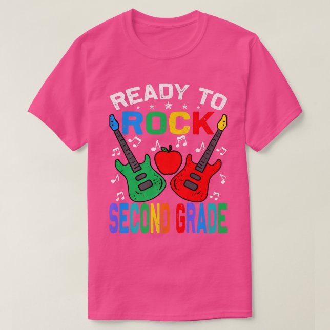 Redo till Sten andra Klass-Back to school Guitar P T Shirt (Design framsida)