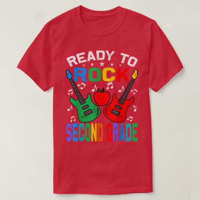 Redo till Sten andra Klass Back to school Guitar T Shirt (Design framsida)