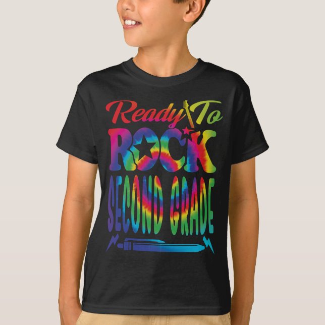 Redo till Sten andra Klass Back to school Tie Dye T Shirt (Framsida)