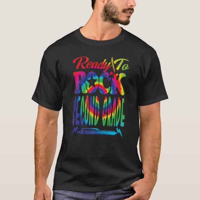 Redo till Sten andra Klass Back to school Tie Dye T Shirt (Framsida)