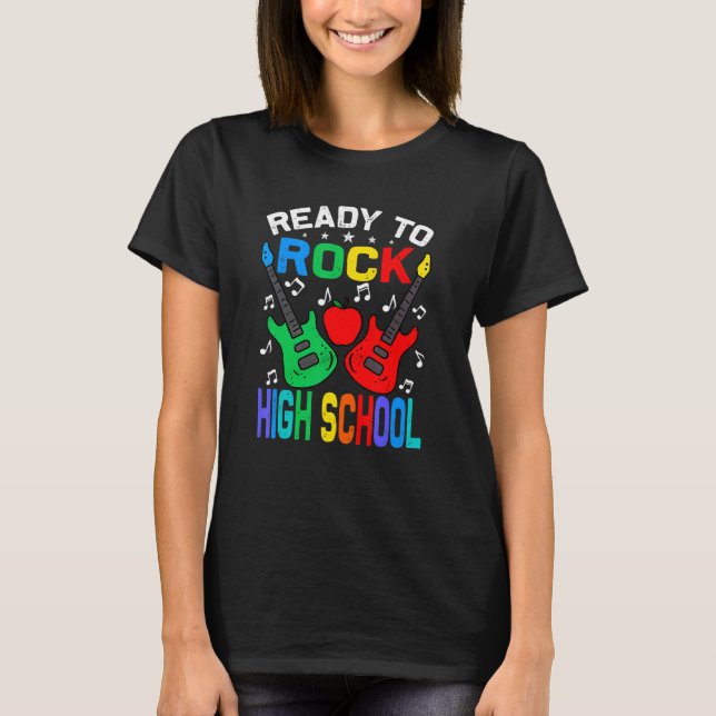 Redo till Sten Guitar High School Back to school S T Shirt (Framsida)