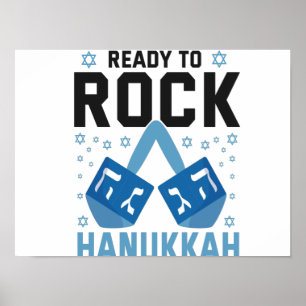 Redo till Sten Hanukkah Funny Jewish Helgdag Gift Poster