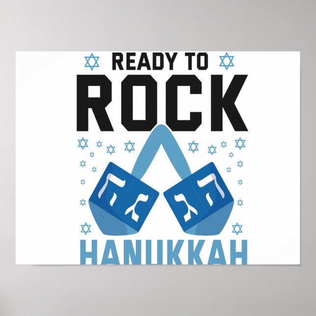 Redo till Sten Hanukkah Funny Jewish Helgdag Gift Poster (Framsidan)