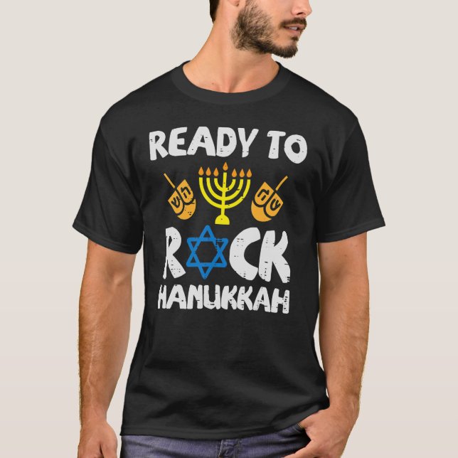 Redo till Sten Hanukkah Småbarn Boys Pajamas Chanu T Shirt (Framsida)