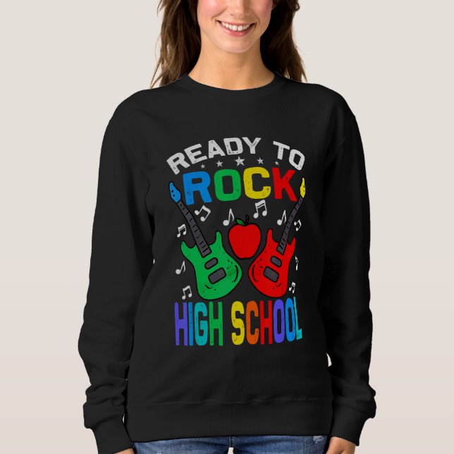 Redo till Sten High School Back to school Guitar T Shirt (Framsida)