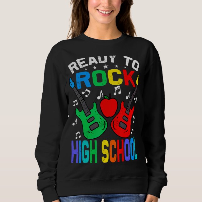 Redo till Sten High School Back to school Guitar T Shirt (Framsida)