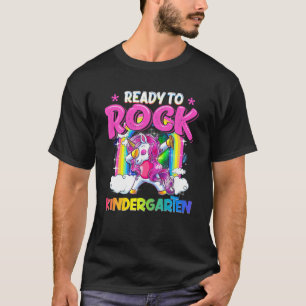 Redo till Sten Kindergarten Dabbing Unicorn tillba T Shirt