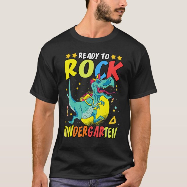 Redo till Sten Kindergarten Dinosaur T-Rex Kinder T Shirt (Framsida)