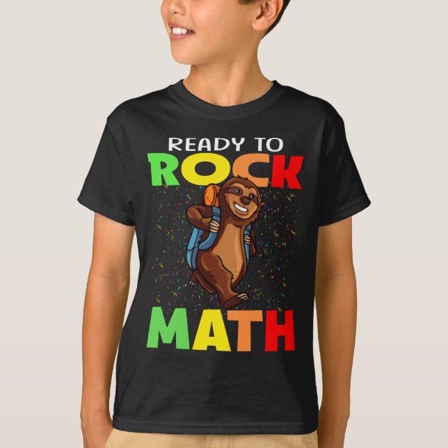 Redo till Sten Math Sloth Back to school T Shirt (Framsida)