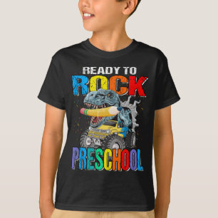 Redo till Sten Preschool Monster Lastbil Dinosaur  T Shirt