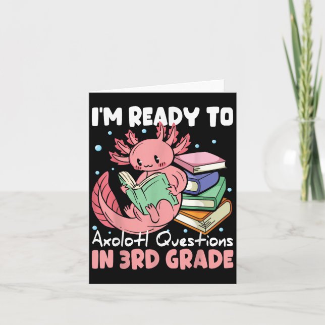Redo till tredje Klass-frågan om axolotl första da Kort (Framsida)