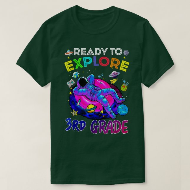Redo till utforska tredje klass back to school Ast T Shirt (Design framsida)