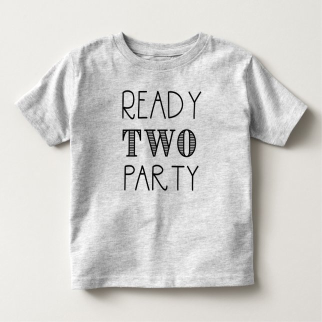 Redo TWO Party födelsedagskjorta T Shirt (Framsida)