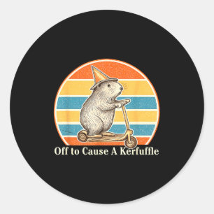Redo ut för att orsaka en röra Rolig Groundhog-sco Runt Klistermärke