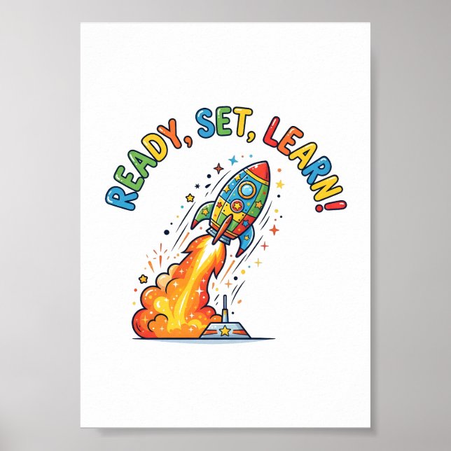 Redo Utbildning Raket Tillbaka Till Skolan Poster (Framsidan)