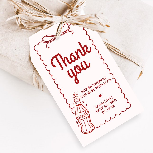 Redo utomhus Sockerburk Baby Shower Favor Märken Presentetikett (She's Ready to Pop Baby Shower Favor Tags)