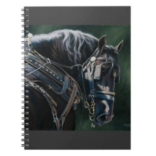 Redo & Willing Black Percheron Draft Horse Anteckningsbok