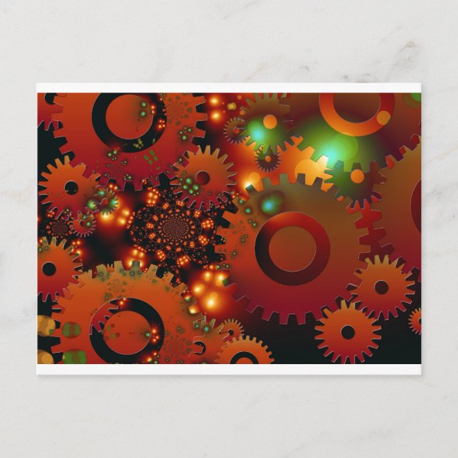 Redon Clock Office Design Digital Art Destiny Vykort (Framsida)