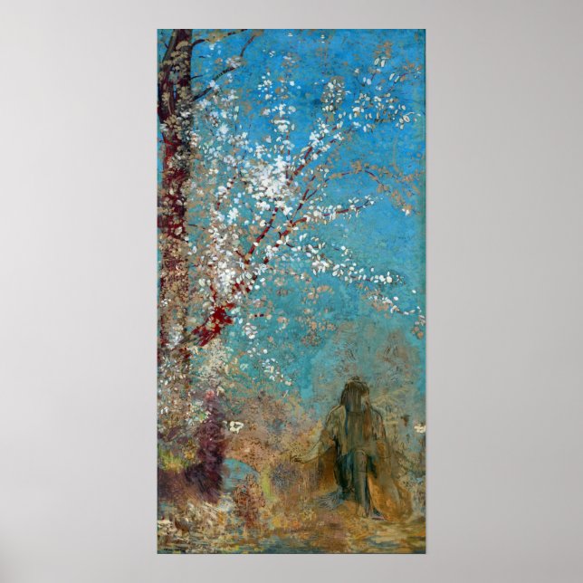 Redon - Figur under en blomstrande Träd Poster (Framsidan)