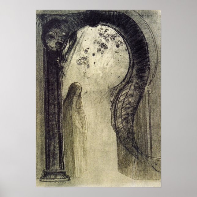 Redon - Kvinna Och Orm 1890 Poster (Framsidan)