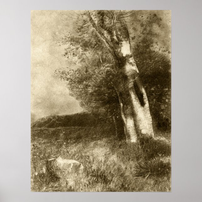Redon - Landskap 1880 Poster (Framsidan)