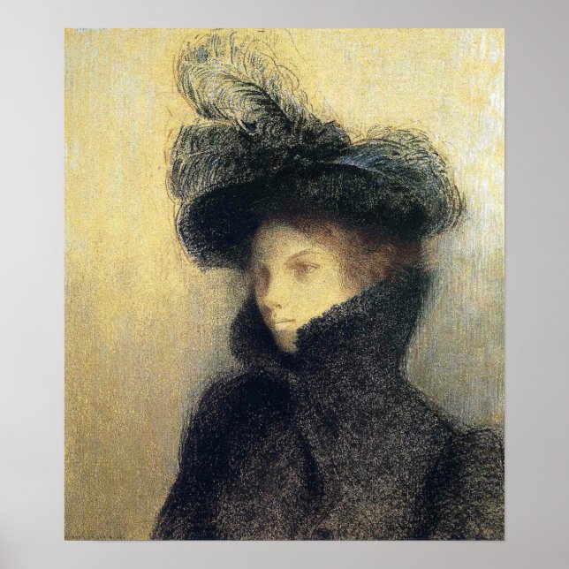 Redon - Porträtt i Marie Botkine 1900 Poster (Framsidan)