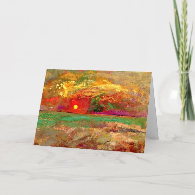 Redon - Solnedgång, färggrafik Kort (Framsida)