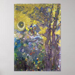 Redon - Träd i Gulten Poster