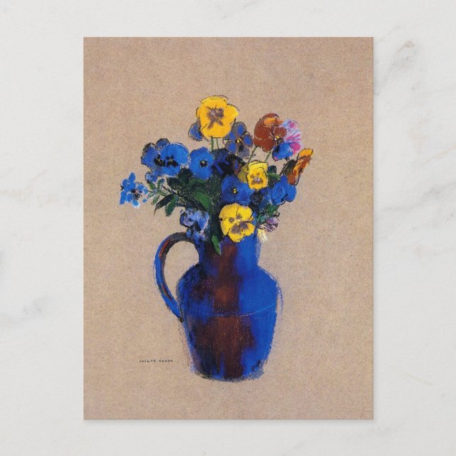 Redon - Vas of Flowers Pansies Vykort (Framsida)