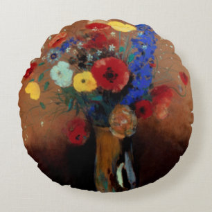 Redon: Vildblommor, C1912 Rund Kudde
