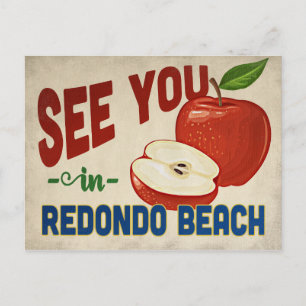 Redondo Beach California Apple - Vintage resor Vykort