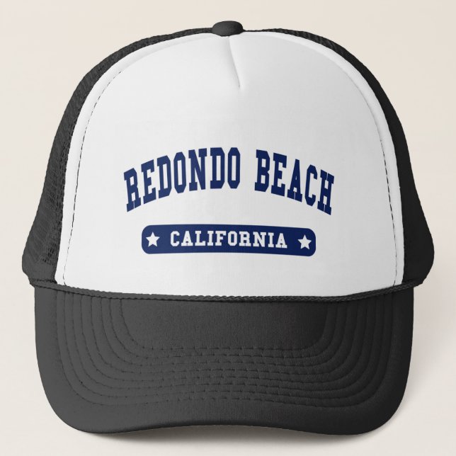 Redondo Beach California College Stil T-skjortor Truckerkeps (Framsida)