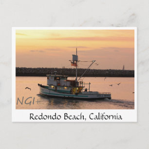 Redondo Beach, California tug-båt Vykort