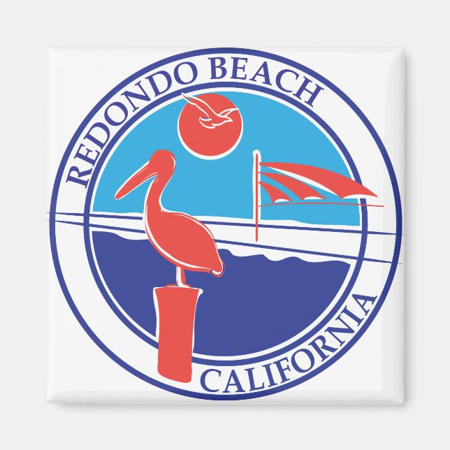 Redondo Beach Färg Logotyp 01 Magnet (Framsidan)