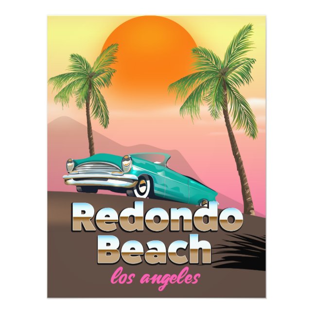 Redondo Beach LA resemålning Fototryck (Framsidan)