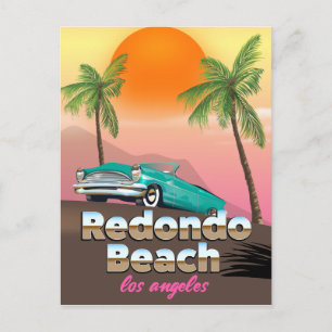 Redondo Beach LA resemålningaffisch Vykort