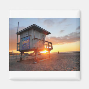 Redondo Beach Sunset Lifeguard Ordförande 01 Magnet